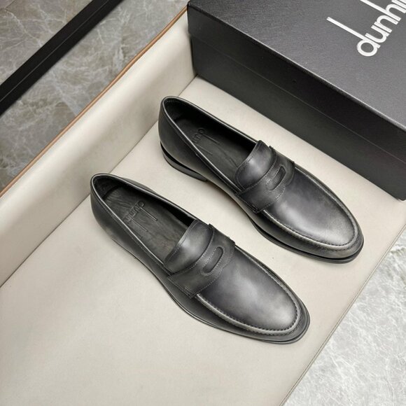 Dunhill Mens Classic Business Leather Shoes Gray main image 9